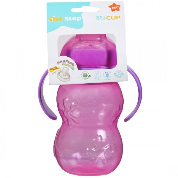 1st Step Soft Spout Cup 6M+ ST-1159PK Pink & Purple